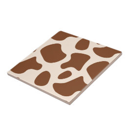 Azulejo De Cerâmica Impressão de vaca rosa e castanha