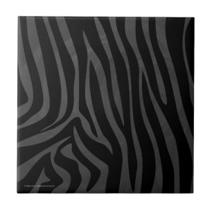 Azulejo De Cerâmica Impressão de Zebra Black e Cinza