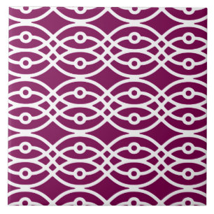 Azulejo De Cerâmica Impressão do quimono, roxo da beringela e branco