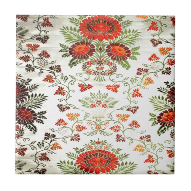 Azulejo De Cerâmica Impressão floral bonito (Frente)