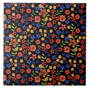 Azulejo de cerâmica Impressão Floral Chic Retro