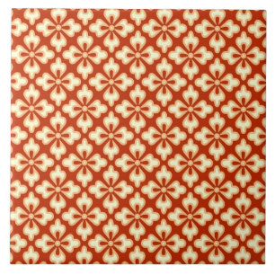 Azulejo De Cerâmica Impressão floral do quimono, tanjerina