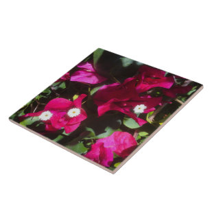 Azulejo De Cerâmica Impressão floral tropical, humor retro