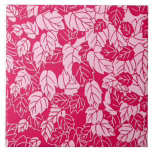 Azulejo De Cerâmica Impressão, Fuchsia e Rosas claro japonesas