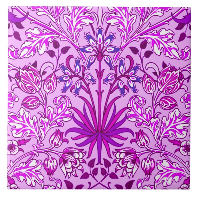 Azulejo De Cerâmica Impressão, lavanda e violeta do jacinto de William (Frente)