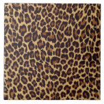 Azulejo De Cerâmica Impressão Leopardo<br><div class="desc">Belo e exótico ouro pintado e impressão de leopardo preto.</div>