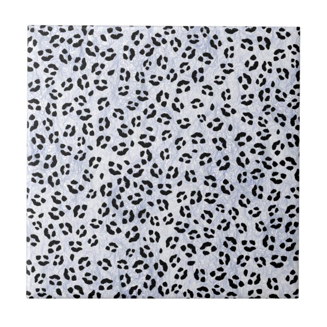 Azulejo De Cerâmica Impressão Leopardo Branco (Frente)