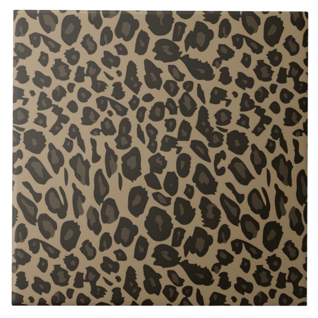 Azulejo De Cerâmica Impressão Leopardo Castanho (Frente)