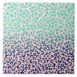 Azulejo De Cerâmica Impressão-leopardo Dourada Elegante Cor-de-rosa