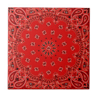 Impressão ocidental vermelho do lenço do Bandana