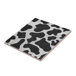 Azulejo De Cerâmica Impressão preto e branco da vaca