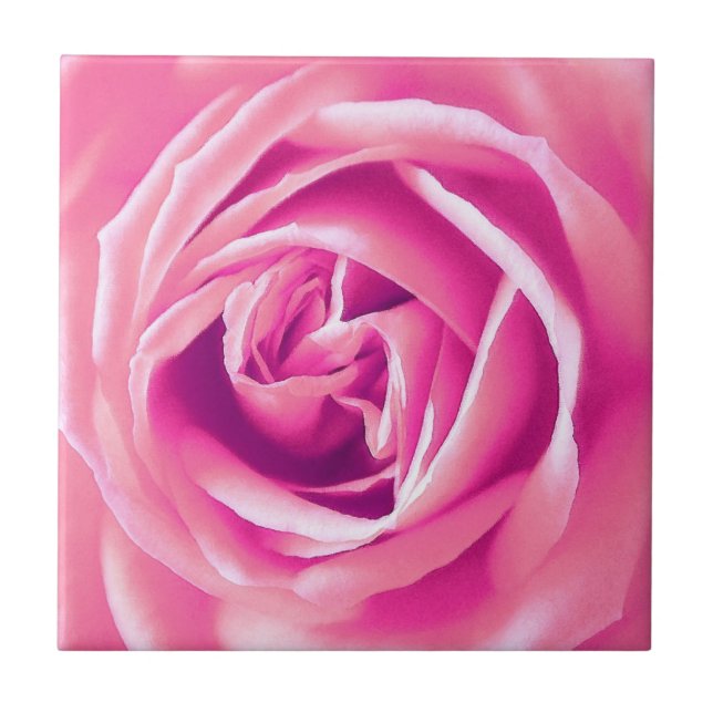 Azulejo De Cerâmica Impressão rosa rosa (Frente)