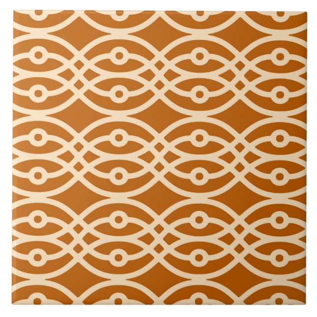 Azulejo De Cerâmica Impressão, terracotta e pêssego do quimono (Frente)