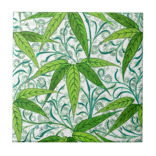 Azulejo De Cerâmica Impressão, verde e branco de bambu de William