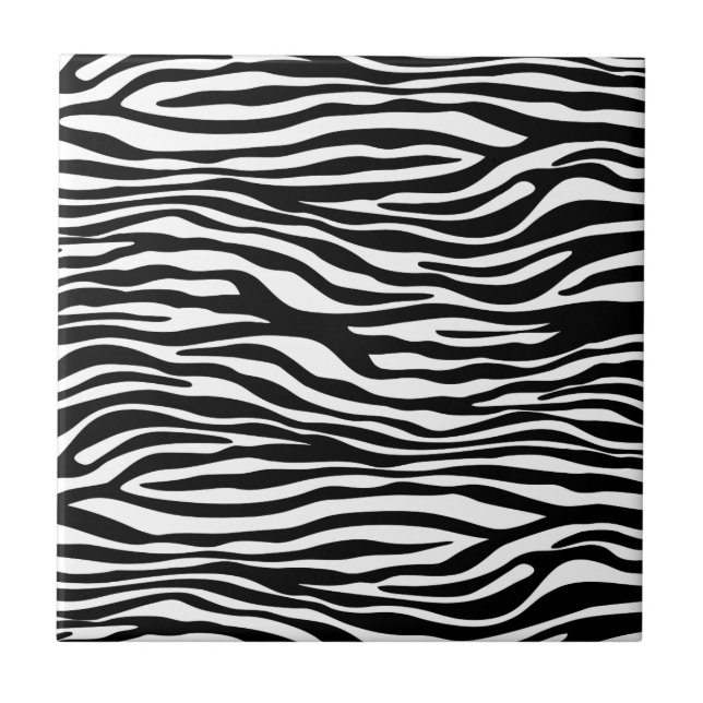 Azulejo De Cerâmica Impressão Zebra, Banhas Zebra, Preto E Branco (Frente)