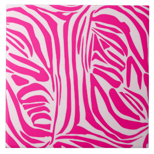 Azulejo De Cerâmica Impressão zebra rosa