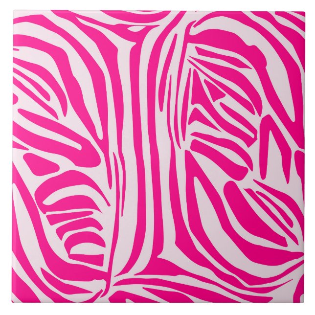 Azulejo De Cerâmica Impressão zebra rosa (Frente)