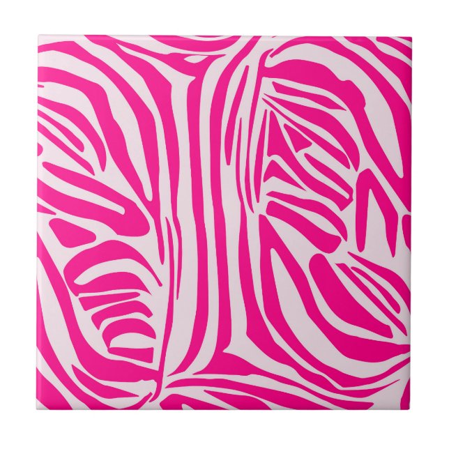 Azulejo De Cerâmica Impressão zebra rosa (Frente)