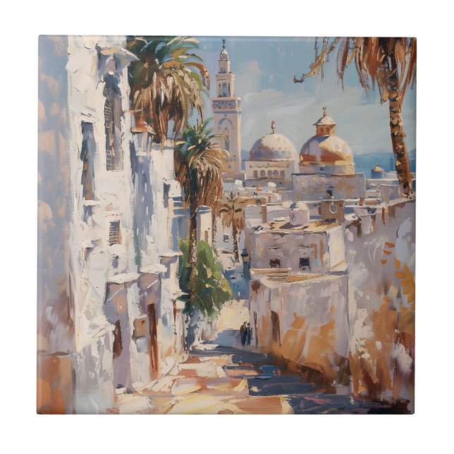 Azulejo De Cerâmica Impressinist picture of Tunis (Frente)