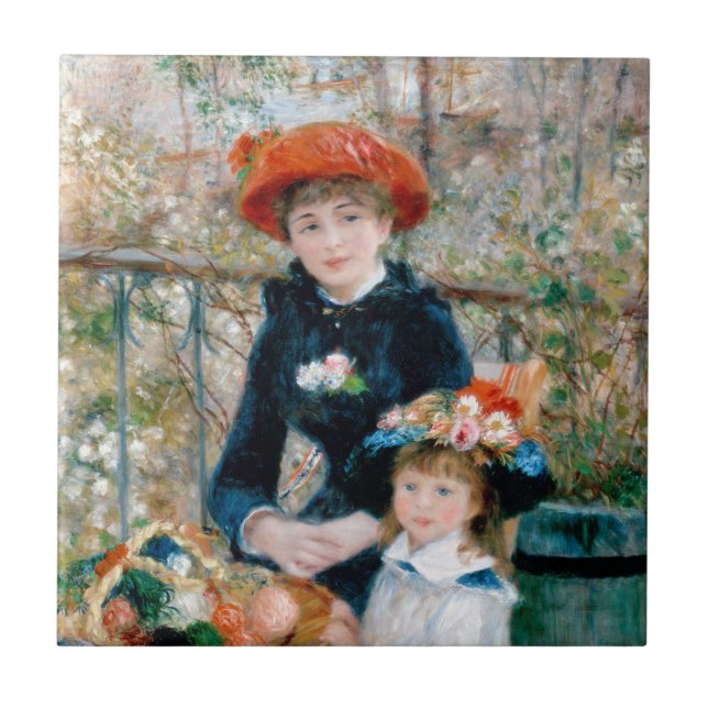 Azulejo De Cerâmica Impressionista Renoir - Duas Irmãs (Frente)