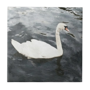 Azulejo De Cerâmica Impressionista Swan