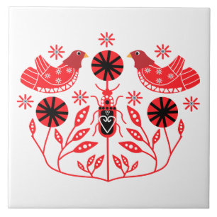 Azulejo De Cerâmica Impressões de arte popular escandinavos Fégua de