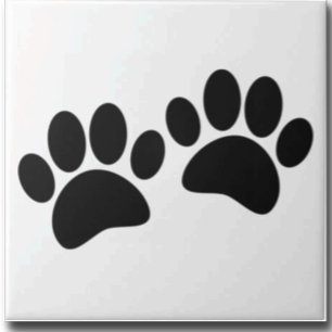 Azulejo De Cerâmica Impressões de Pata de Cachorro Personalizadas