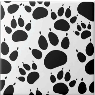 Azulejo De Cerâmica Impressões de Patinhas de Cachorro e Gato Personal