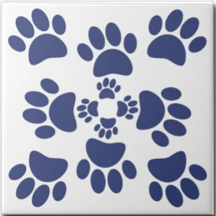 Azulejo De Cerâmica Impressões de Patinhas de Cachorro Estilo Portuguê
