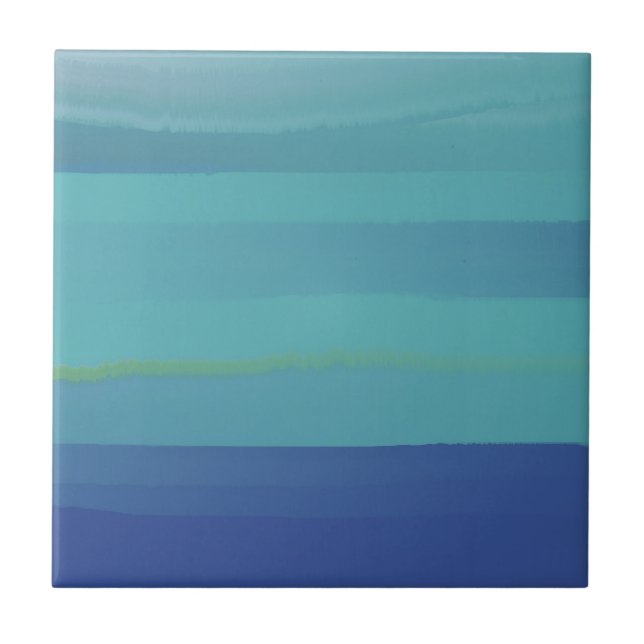 Azulejo De Cerâmica Impressões em Teal e Azul (Frente)