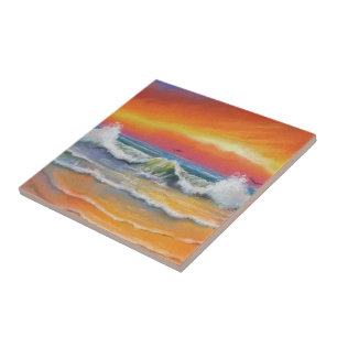 Azulejo De Cerâmica Incandescendência - Arte com Aquarela -