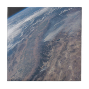 Azulejo De Cerâmica Incêndio No Parque Nacional De Yosemite E Na Flore