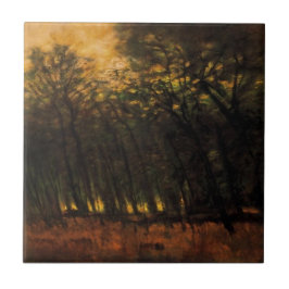 Azulejo De Cerâmica Incêndios na Floresta (por Laszlo Mednyanszky)