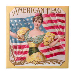 Azulejo De Cerâmica Independência da Liberdade da Bandeira Americana