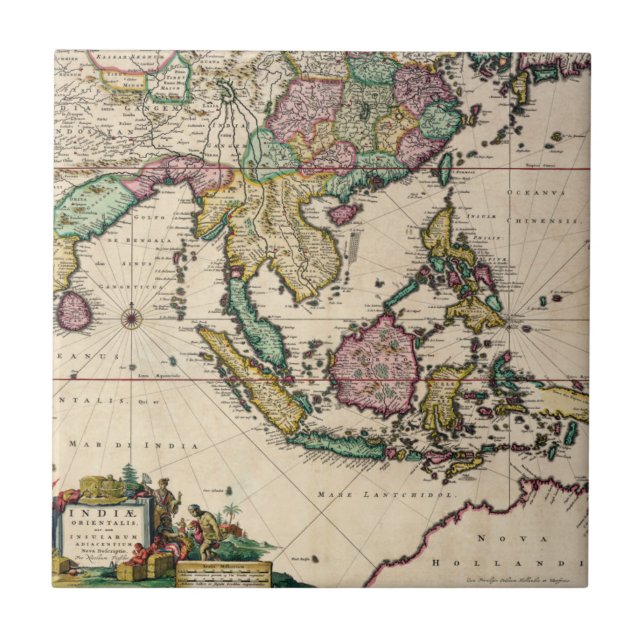 Azulejo De Cerâmica India & Ceilão a Austrália (Frente)