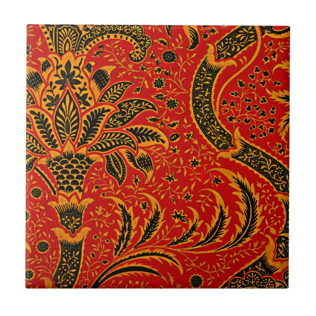 Azulejo De Cerâmica Índia: design de William Morris (Frente)