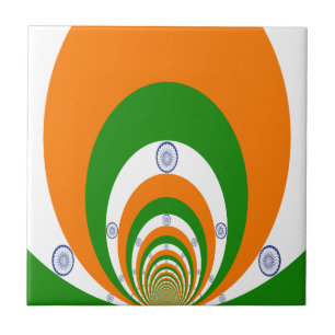 Azulejo De Cerâmica Índia Flag Kaleidoscope: Unidade sem fim e Patriot