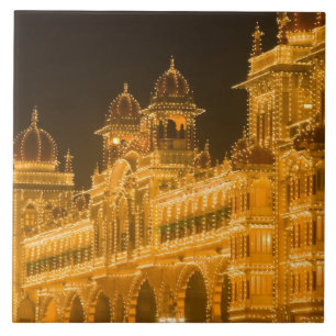 Azulejo De Cerâmica ÍNDIA, Karnataka, Mysore : Palácio do Majaraja (c.