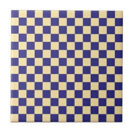 Azulejo De Cerâmica Indigo and butter checkerboard pattern
