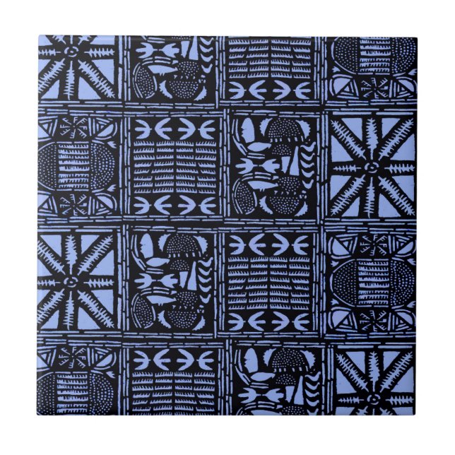 Azulejo De Cerâmica Indigo Batik Quilt - Blue (Frente)
