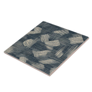 Azulejo De Cerâmica Indigo Dreams Soltou Shibori Japonês