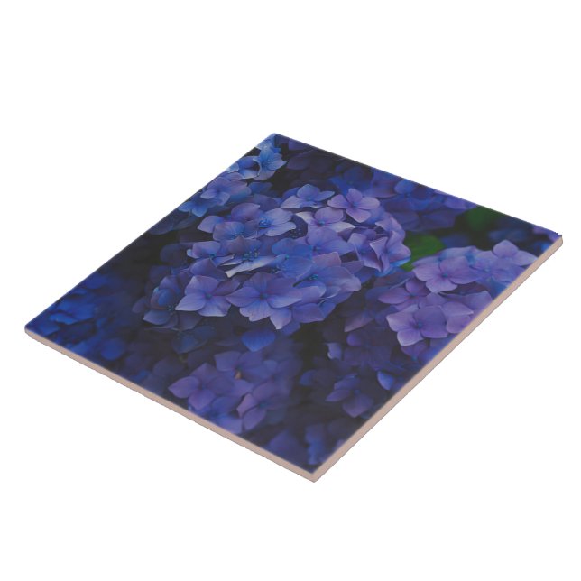 Azulejo De Cerâmica Indigo Hydrangea Dusk Decorative Ceramic Tile (Lateral)