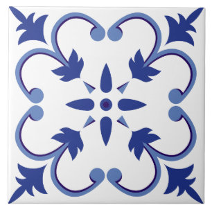 Azulejo De Cerâmica Indigo Vinha Petal