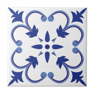 Azulejo De Cerâmica Indigo Vinha Petal