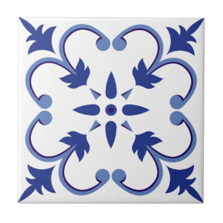 Azulejo De Cerâmica Indigo Vinha Petal