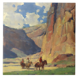 Azulejo De Cerâmica “Índios Atravessando o Canyon de Chelly” por Edgar
