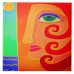 Azulejo De Cerâmica Indo para a Arte Abstrata da Praia