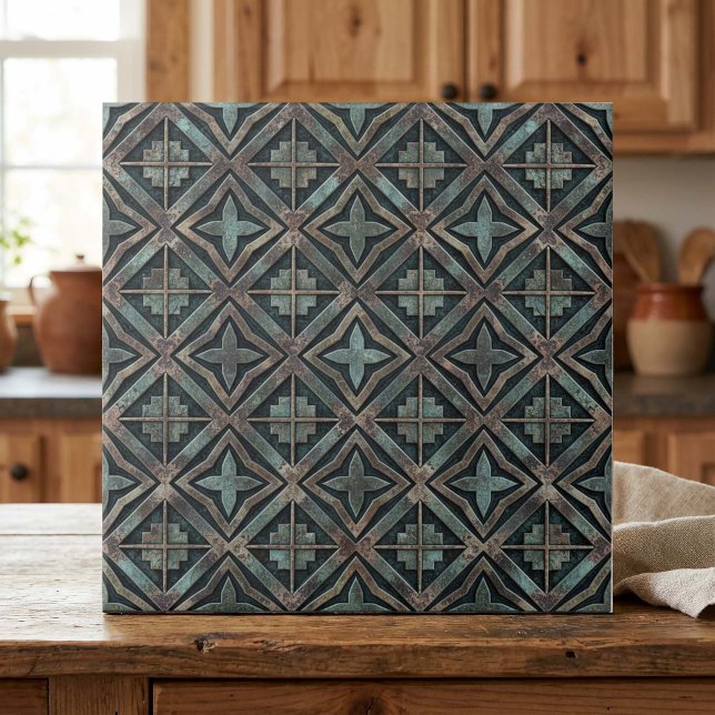 Azulejo De Cerâmica Industrial Patina Geometric #4 ID1227 (Criador carregado)