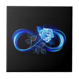 Azulejo De Cerâmica Infinito brilhante com rosa azul