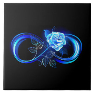 Azulejo De Cerâmica Infinito brilhante com rosa azul